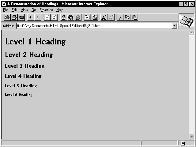 Chapter 6-- Creating an HTML Document